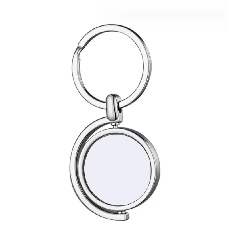 Porte-clés Rond Pivotant en Métal pour Sublimation – Image 3