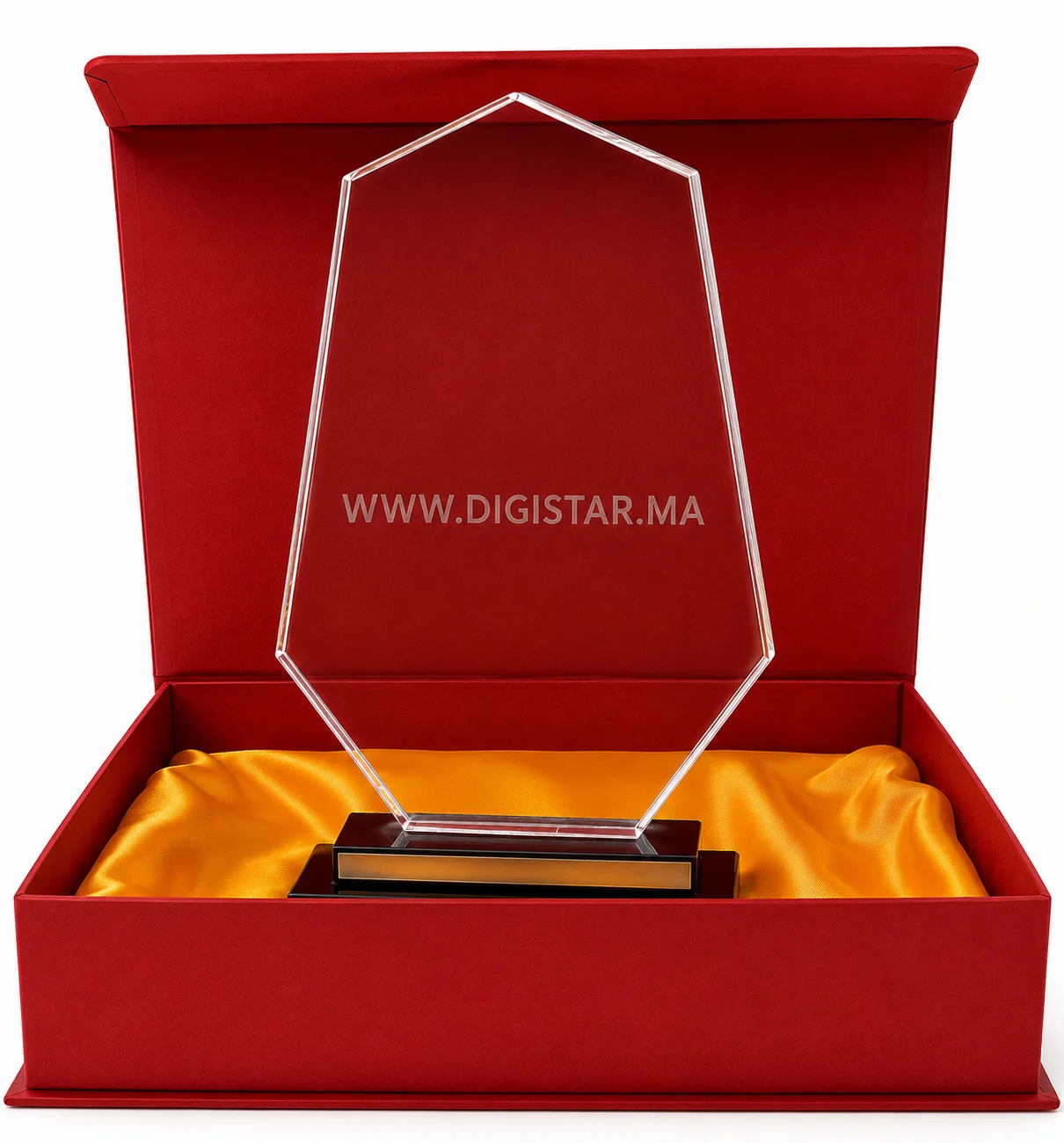 Trophée en Cristal Personnalisable par Gravure Laser avec Coffret de Présentation