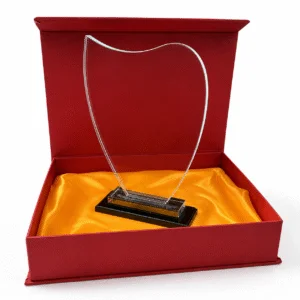 Trophée en Cristal Personnalisable par Gravure Laser avec Coffret de Présentation