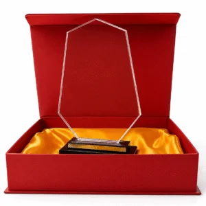 Trophée en Cristal Personnalisable par Gravure Laser avec Coffret de Présentation