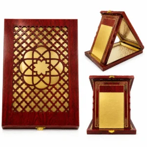 Plaque d'Excellence Personnalisable en Coffret Bois Acajou Ciselé