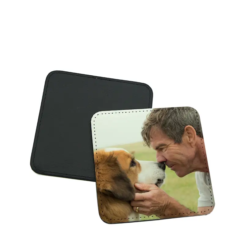 Sous-Tasse Carré en Cuir PU pour Sublimation 10 × 10 cm