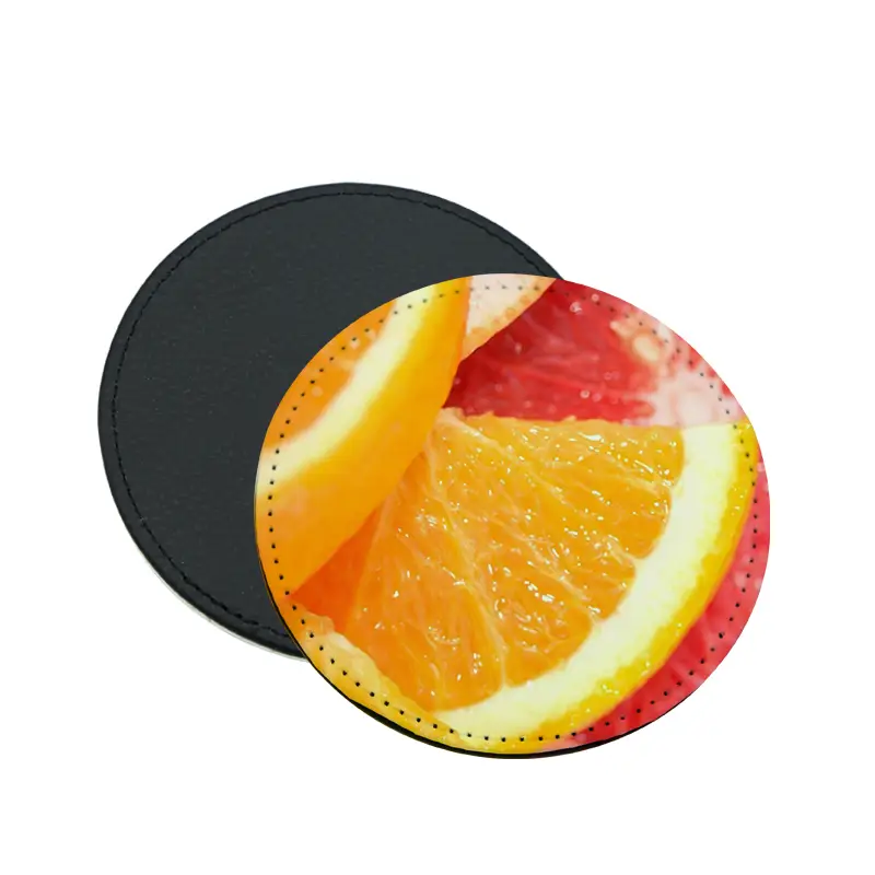 Sous-Tasse Rond en Cuir PU pour Sublimation – Ø 10 cm