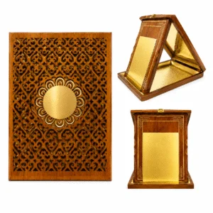 Plaque d'Excellence Personnalisable avec Coffret Finition Bois Marron