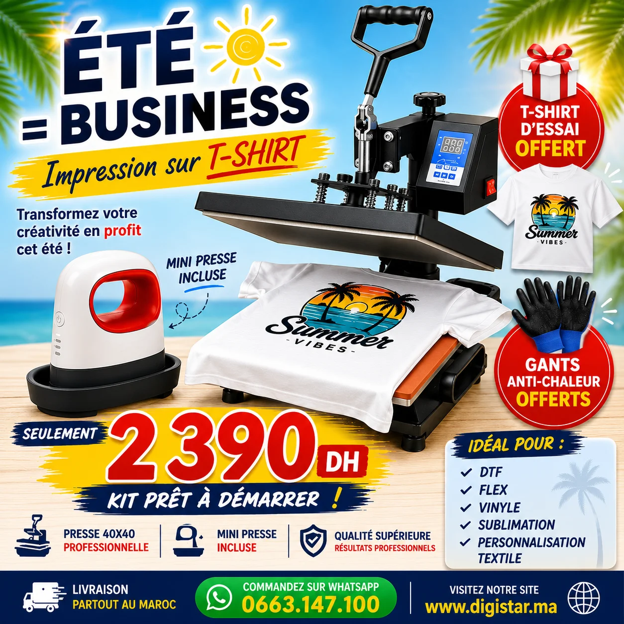 Pack Presse à Chaud 40×40 cm + Mini Presse – Kit Complet Impression T-Shirt ...
